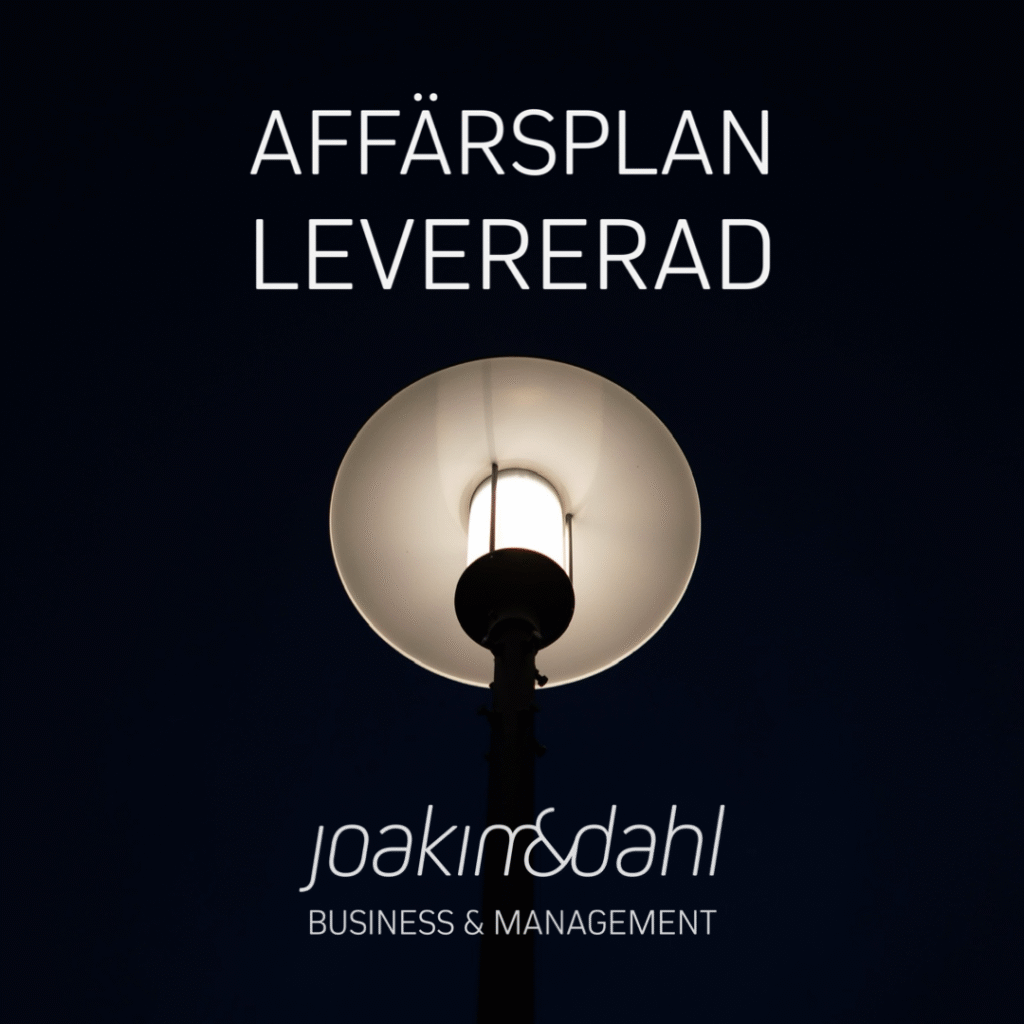 Affärsplan levererad under gatulampa