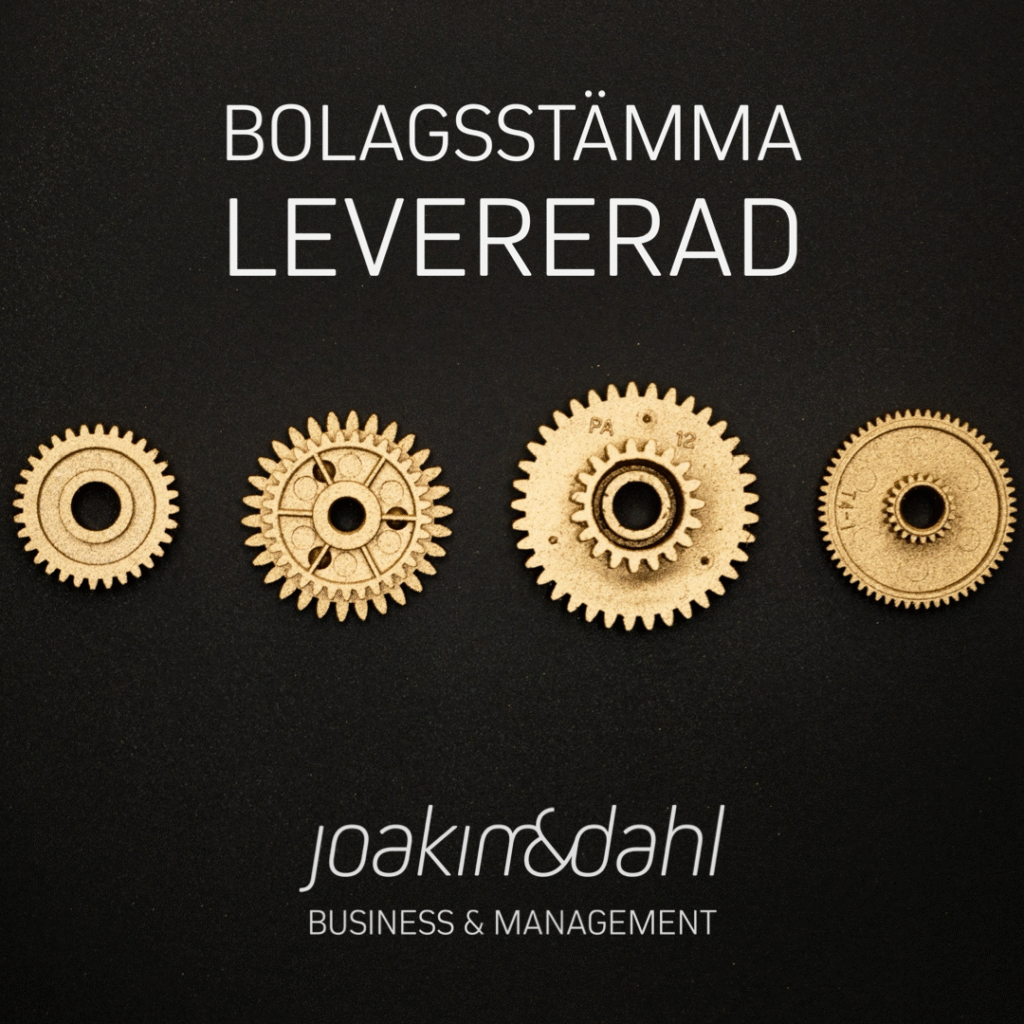 Kugghjul med text om bolagsstämma Kugghjul med text om bolagsstämma