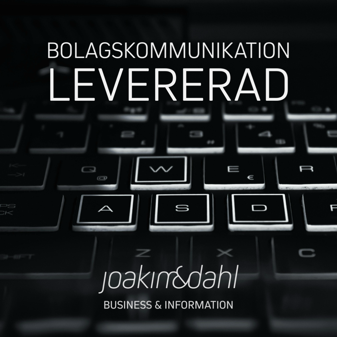 Bolagskommunikation, levererad via tangentbord