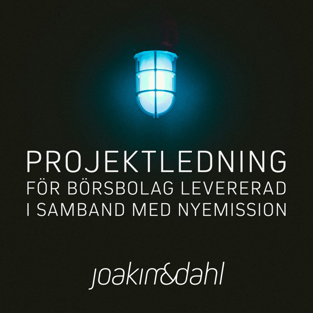 Projektledning vid Företrädesemission för Börsbolag 1 projektledning for borsbolag