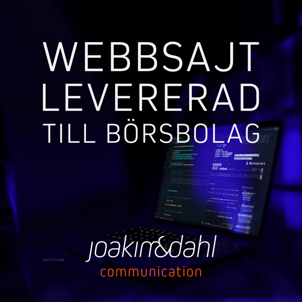 Webbsajt levererad till börsbolag