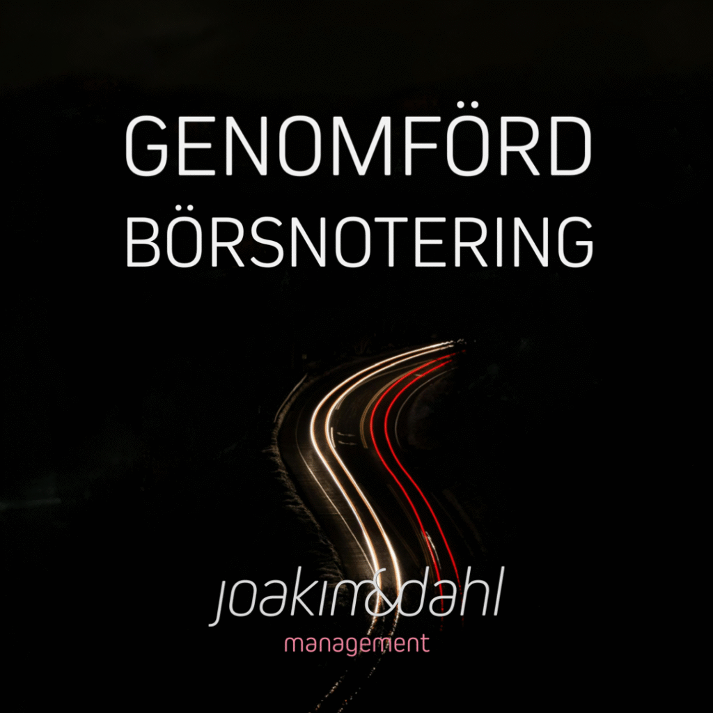 Börsnotering av Joakim Dahl Management