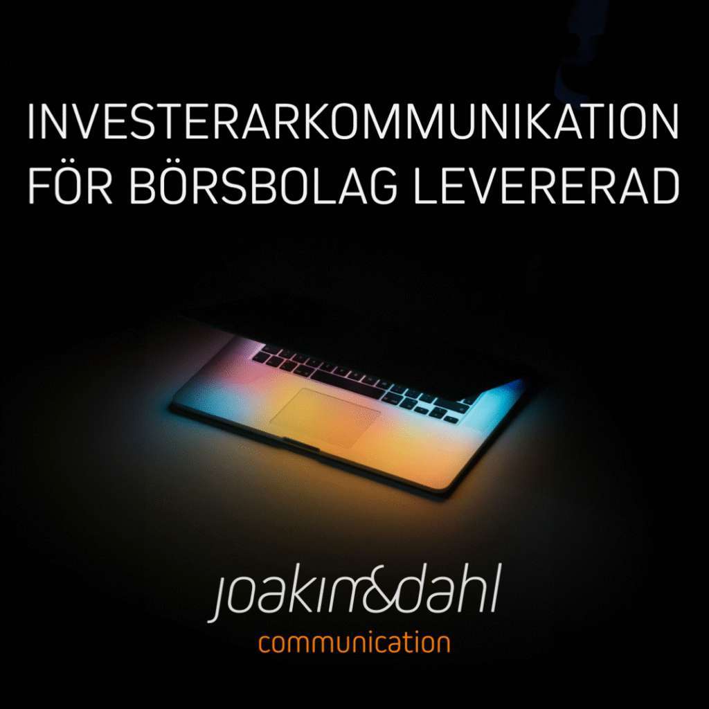 Kommunikation för börsbolag levererad