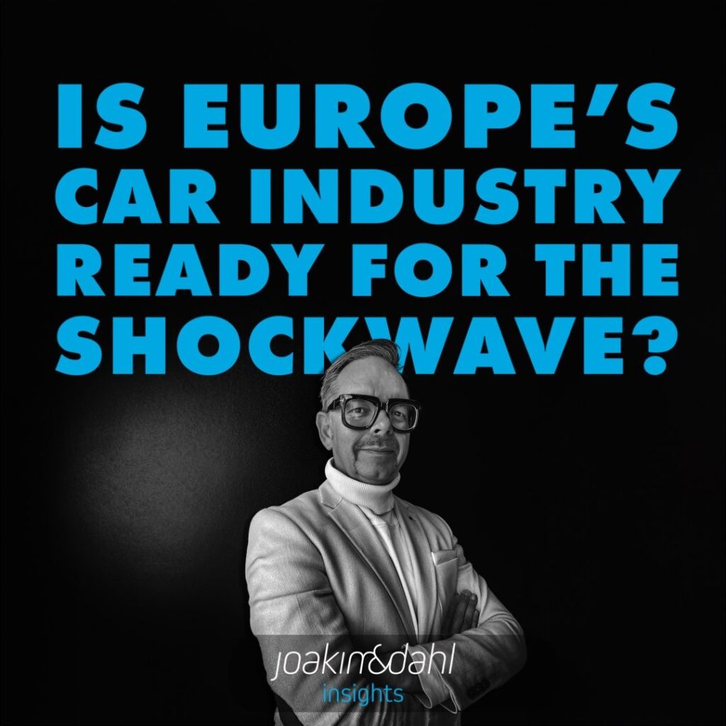 Framträdande text om Europas bilindustri och chockvågen. Är Europas bilindustri redo?