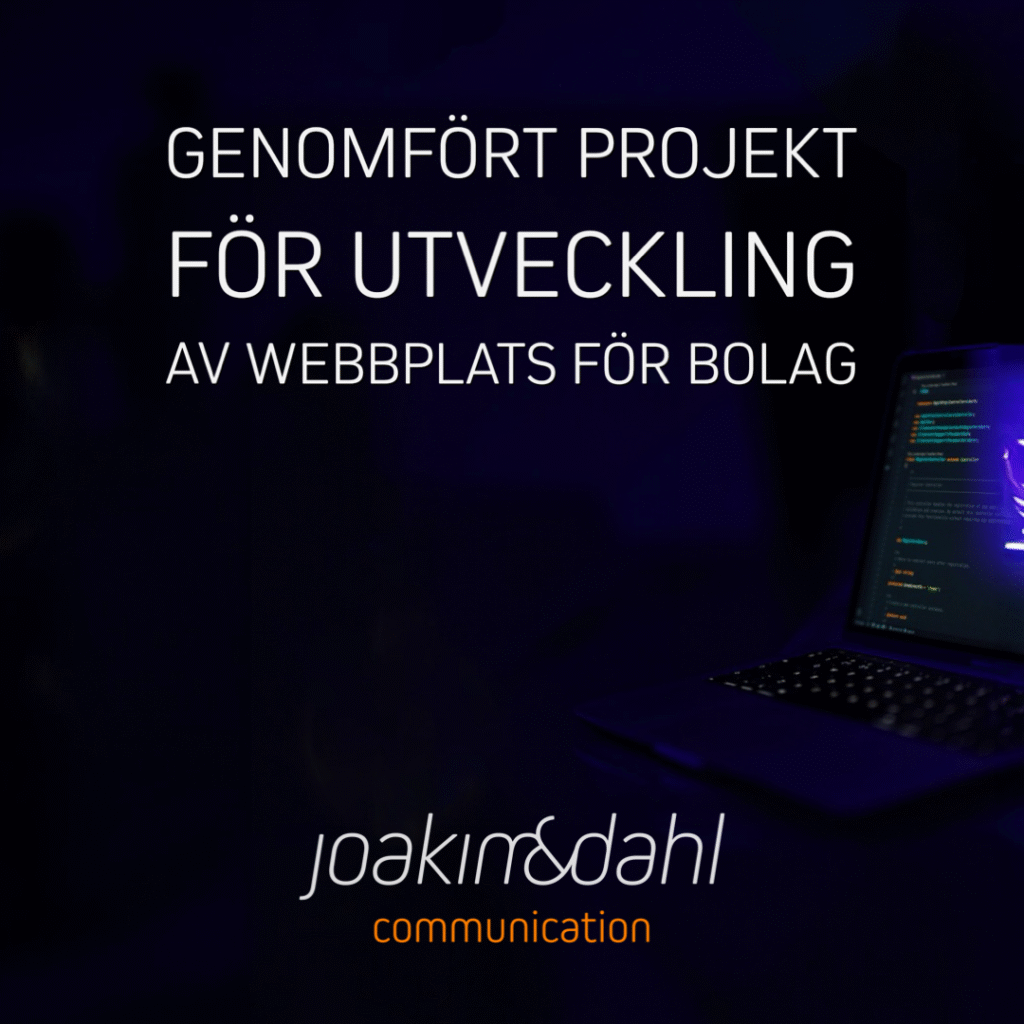 Projekt för webbplatsutveckling för företag. Webbplatsutveckling för företag, Joakindahl