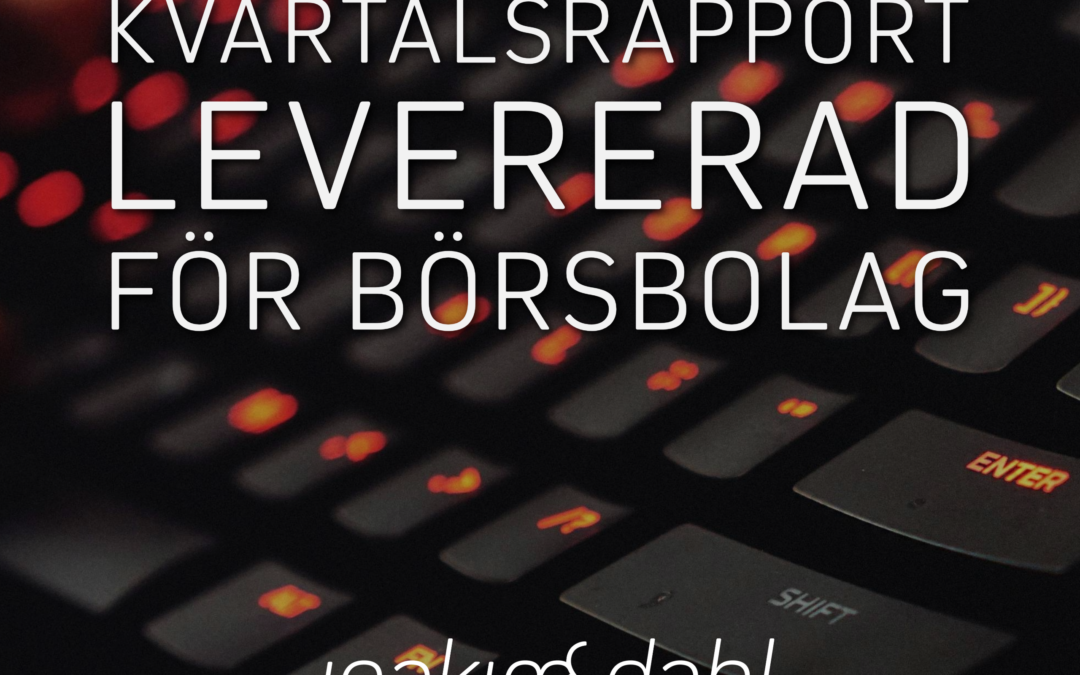 Kvartalsrapport för NGM-bolag – från produktion till leverans