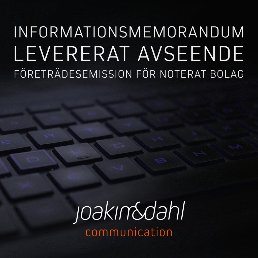 Informationsmemorandum för företrädesemission av noterat bolag. Informationsmemorandum för noterat bolag