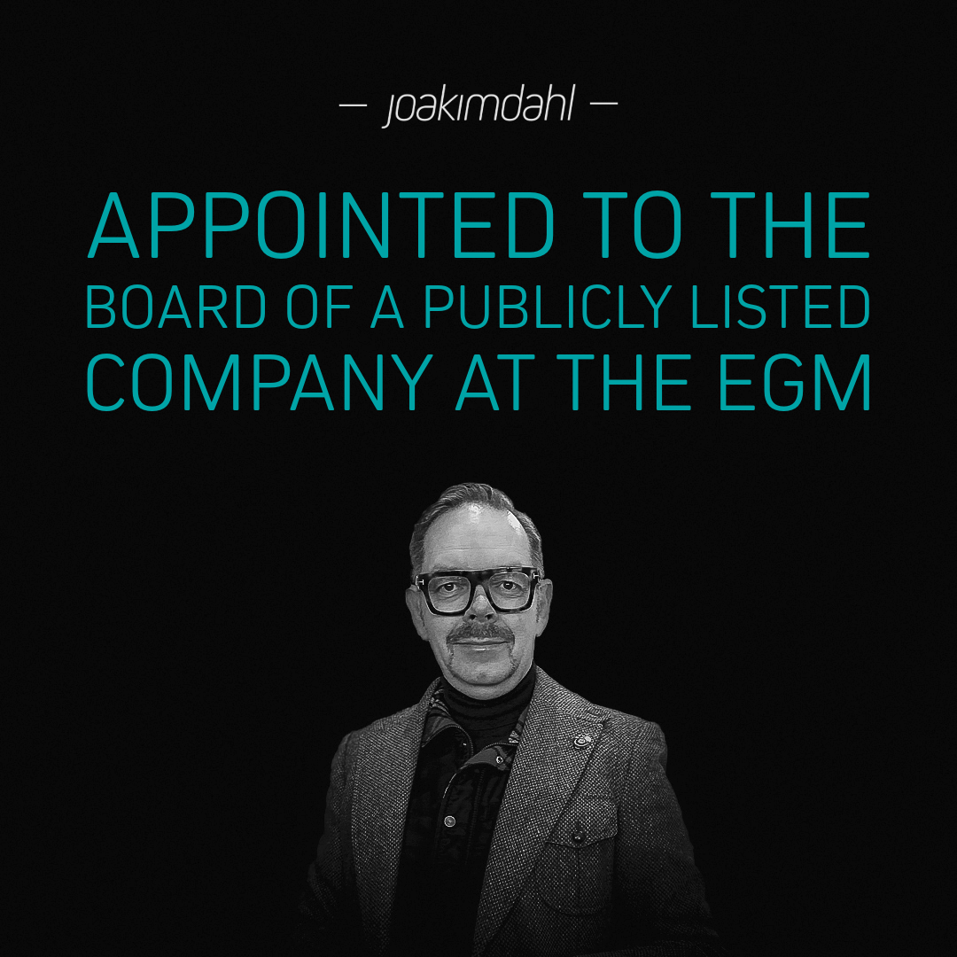 Appointed as a Board Member of a Publicly Listed Company