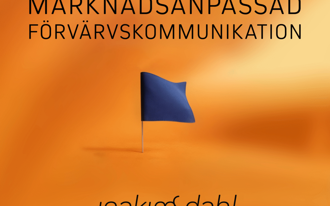 Blå flagga på orange bakgrund.