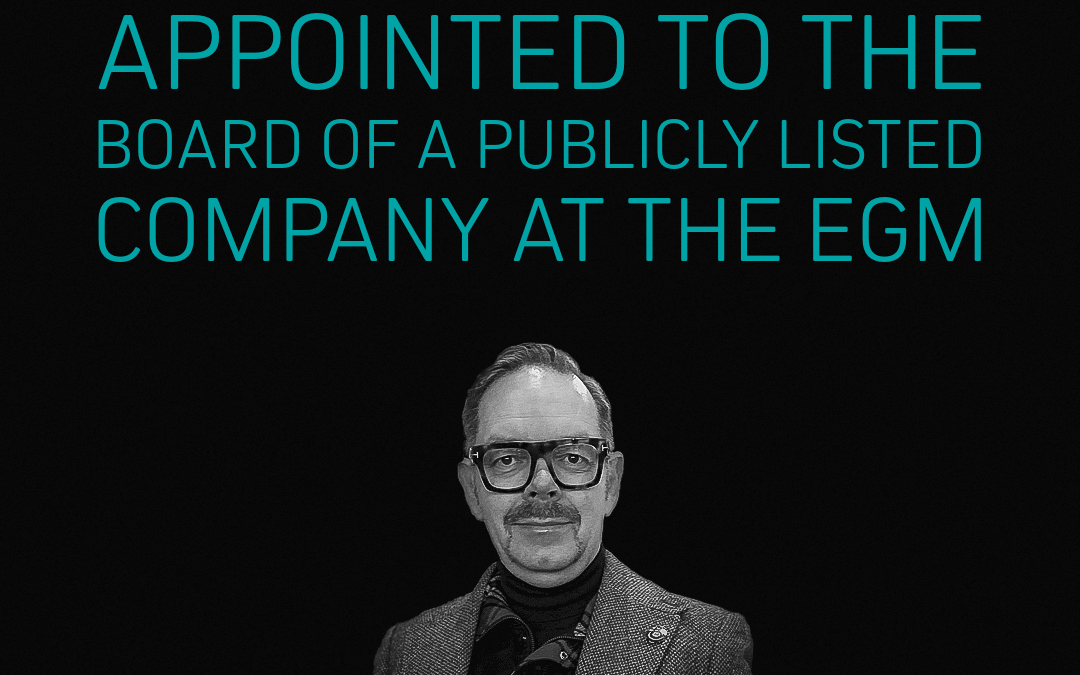 Appointed as a Board Member of a Publicly Listed Company