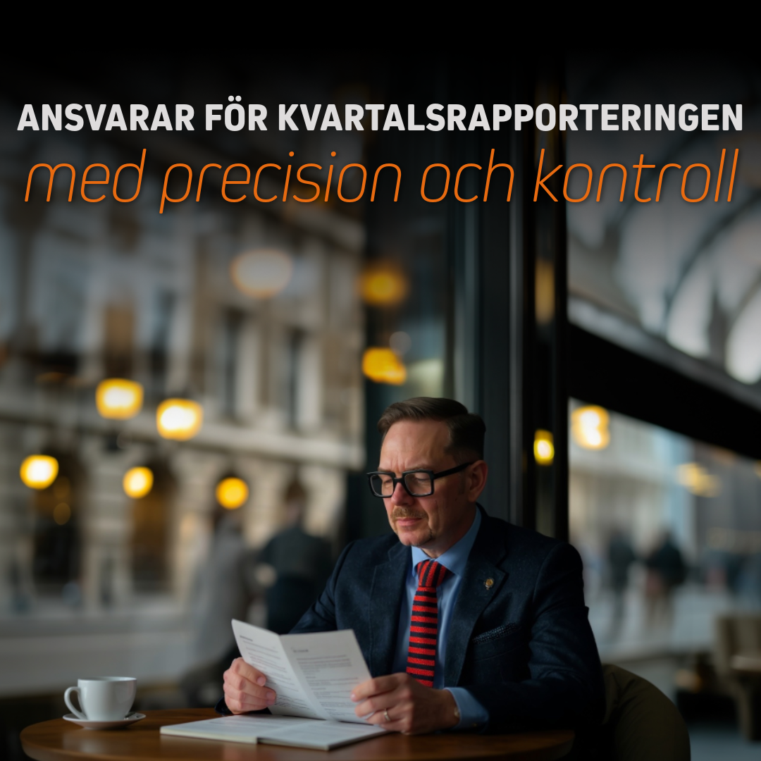 Ansvarar för kvartalsrapportering med precision