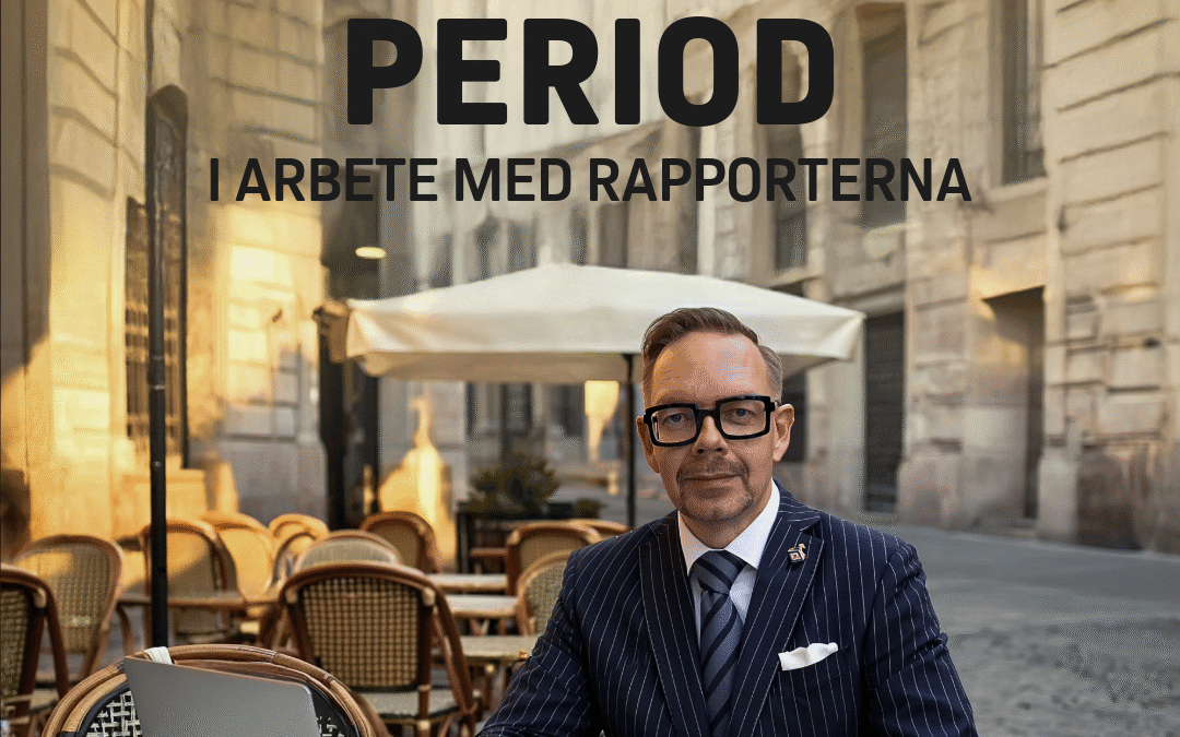 Affärsman arbetar med rapporter utomhus.